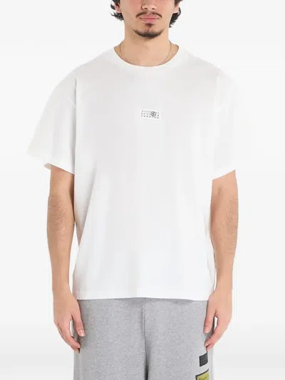 Mm6 Maison Margiela Mm6 By Maison Margiela Minimalist Logo Short Sleeve T-shirt In White