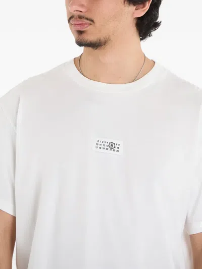 Mm6 Maison Margiela Mm6 By Maison Margiela Minimalist Logo Short Sleeve T-shirt In White