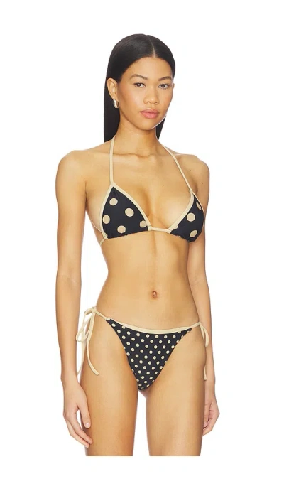 With Jean Juni Triangle Bikini Top In Multi