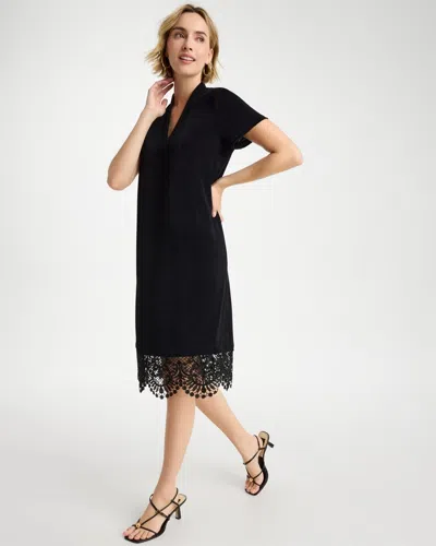 Chico's Travelers™ Lace Hem V-neck Dress In Black
