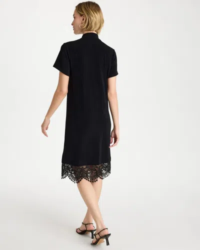 Chico's Travelers™ Lace Hem V-neck Dress In Black