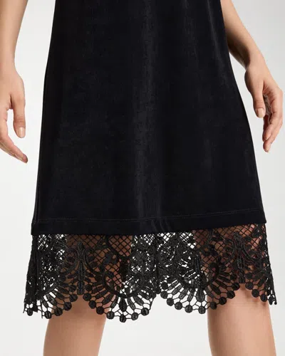 Chico's Travelers™ Lace Hem V-neck Dress In Black