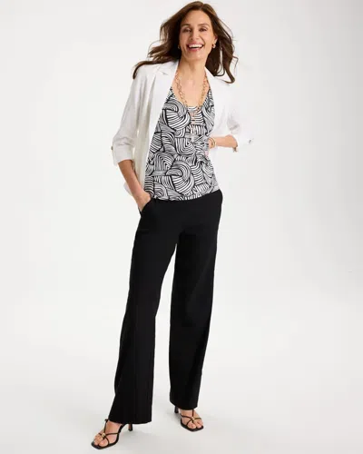 Chico's Printed Microfiber Tank In Black In Black