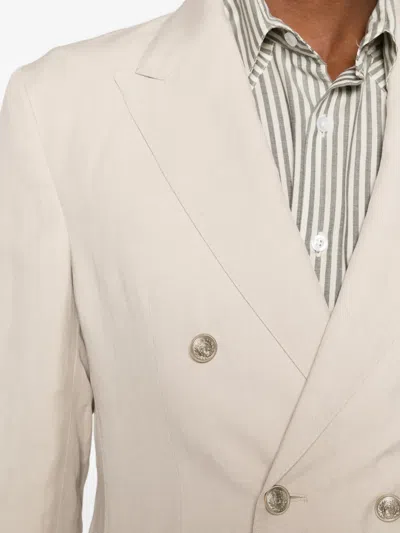 Eleventy Double-breasted Jacket In Neutral