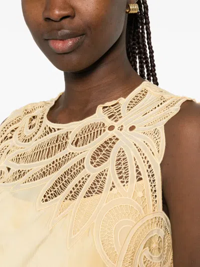 Ulla Johnson Idra Embroidered Silk Crepe De Chine Maxi Dress In Yellow