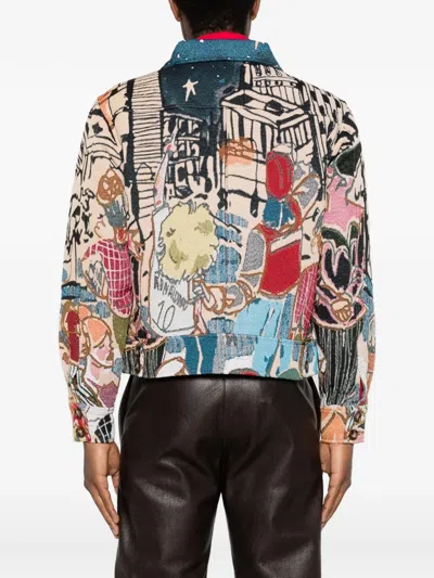 Kidsuper Patterned Button Shirt Jacket In Neutral