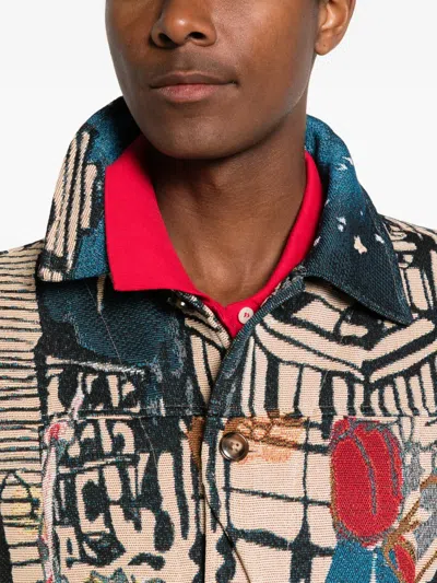 Kidsuper Patterned Button Shirt Jacket In Neutral