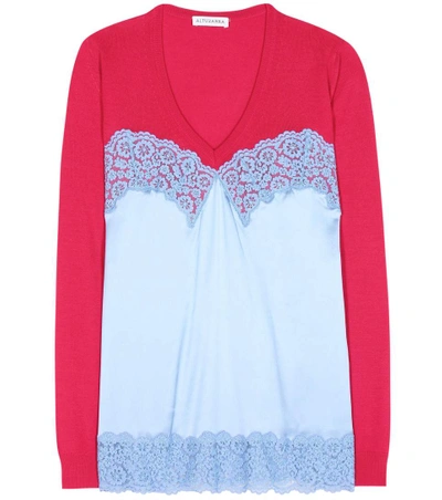 Altuzarra Paolar Silk Slip Layered V-neck Sweater In Multicoloured