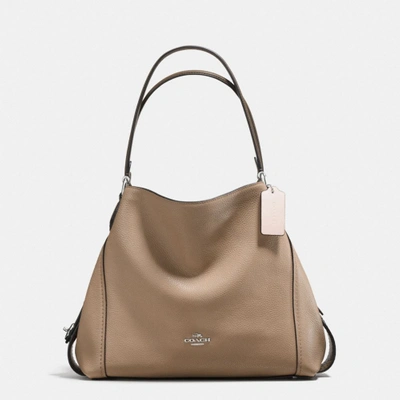 Shop Coach Colourblock Edie Shoulder Bag 31 In Mixed Materials In : Silver/stone Multi