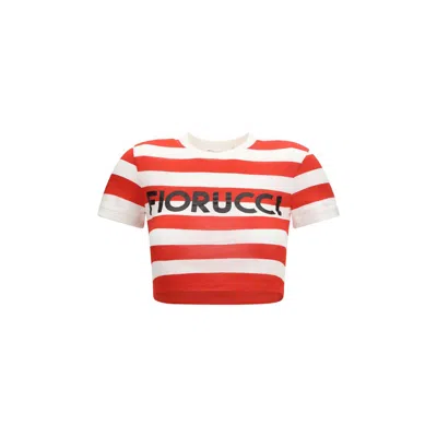Fiorucci Striped Baby T-shirt With Logo In Multi