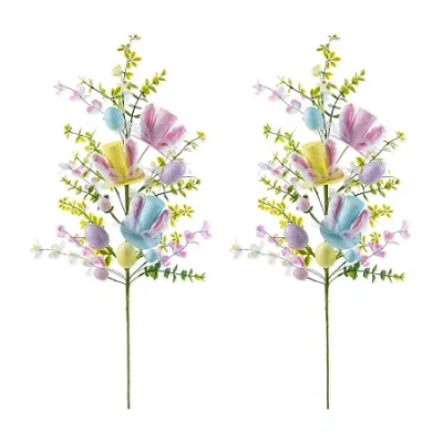 Glitzhome Glitter Egg And Top Hat Pick In Multi