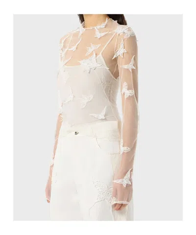 Blumarine Embroidered-inserts Blouse In White