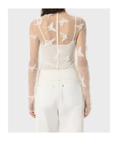 Blumarine Embroidered-inserts Blouse In White