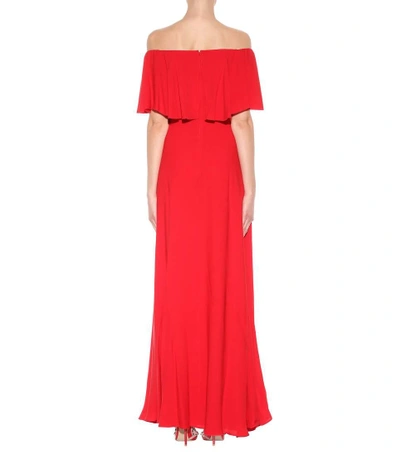 Shop Valentino Silk Dress In Rosso V.