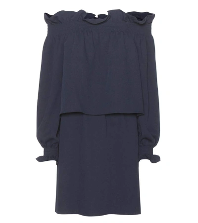 Shop Diane Von Furstenberg Georgie Off-the-shoulder Dress In Blue