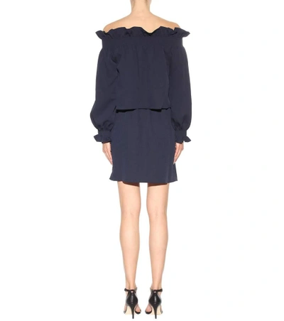 Shop Diane Von Furstenberg Georgie Off-the-shoulder Dress In Blue