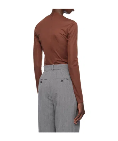 Pushbutton Dummy Shaped Mesh Top In Brown