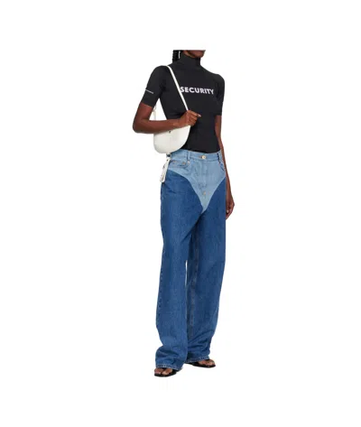 Pushbutton Security Pocket Turtleneck Top In Black