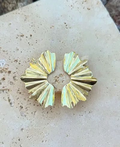 Adornia Plated Wave Statement Earrings In Green