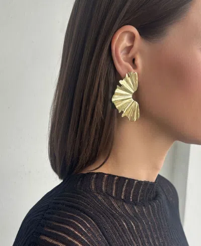 Adornia Plated Wave Statement Earrings In Green