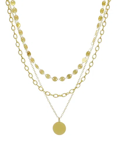 Adornia 14k Gold Plated 3-layer Toggle And Confetti Necklace In Pattern