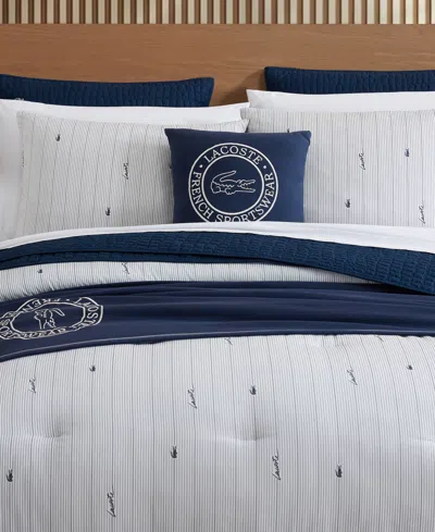 Lacoste Home Logo Stripe 3-pc. Comforter Sets, Full/queen In Multi