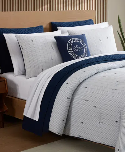 Lacoste Home Logo Stripe 3-pc. Comforter Sets, Full/queen In Multi