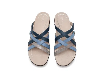 Aetrex Kasey Adjustable Slide Sandals In Blue