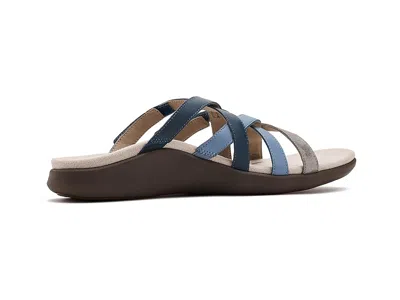Aetrex Kasey Adjustable Slide Sandals In Blue