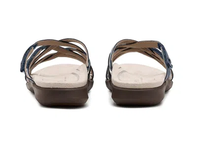Aetrex Kasey Adjustable Slide Sandals In Blue