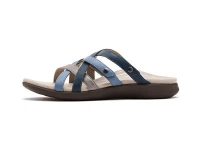 Aetrex Kasey Adjustable Slide Sandals In Blue