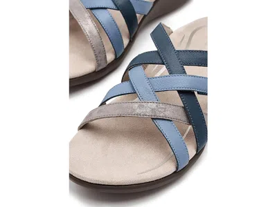 Aetrex Kasey Adjustable Slide Sandals In Blue