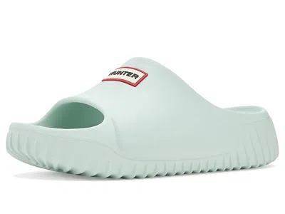 Hunter Faroe Platform Slide Sandal In Green