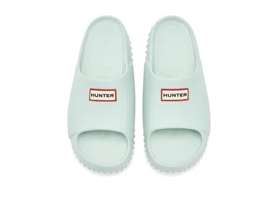 Hunter Faroe Platform Slide Sandal In Green
