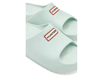 Hunter Faroe Platform Slide Sandal In Green