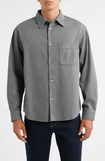 Frame Modern Button-up Shirt In Gray