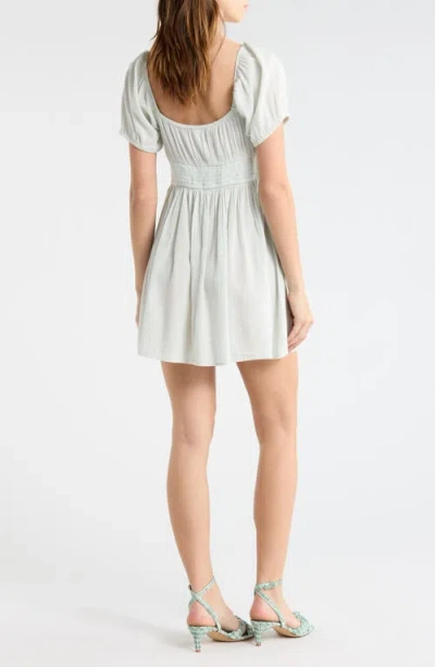 Abound Puff Sleeve Tie Front Minidress In White