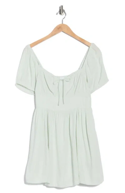 Abound Puff Sleeve Tie Front Minidress In White