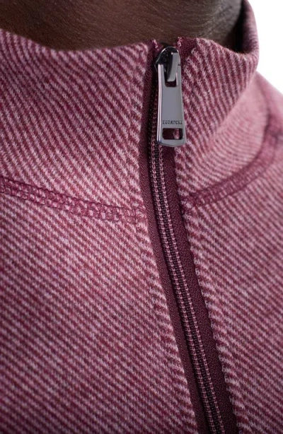 Bugatchi Brushed Cotton Blend Quarter Zip Pullover In Burgundy