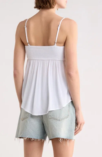 Abound Smocked Boho Cami Top In White