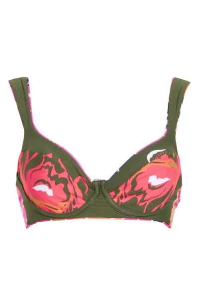 Maaji Bailey Reversible Bikini Top In Red