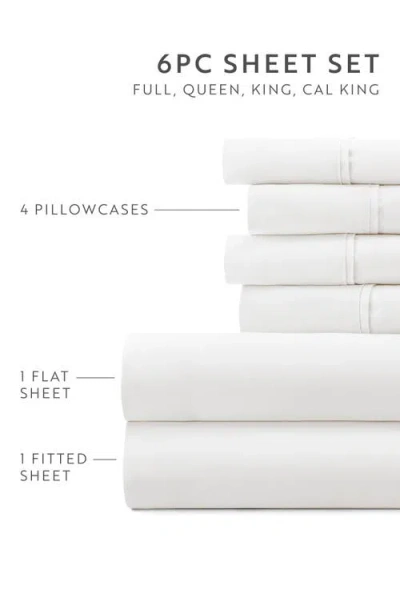 Homespun 6-piece Microfiber Solid Sheet Set In White