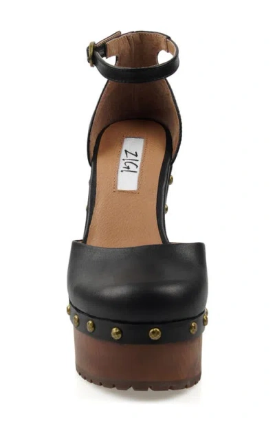 Zigi Divaa Ankle Strap Platform Pump In Black