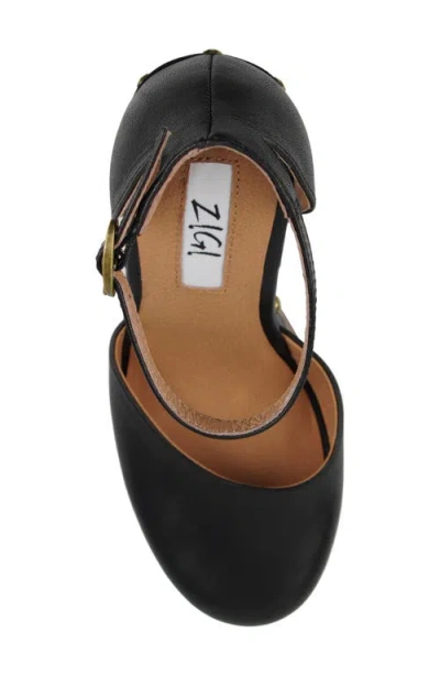 Zigi Divaa Ankle Strap Platform Pump In Black