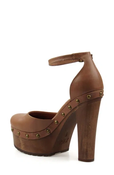 Zigi Divaa Ankle Strap Platform Pump In Brown