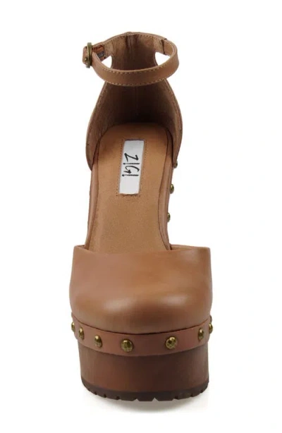Zigi Divaa Ankle Strap Platform Pump In Brown