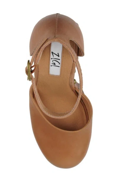 Zigi Divaa Ankle Strap Platform Pump In Brown