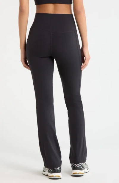 Zella Studio Luxe Piped Bootcut Leggings In Black