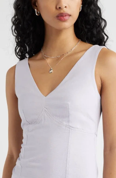 Open Edit Tie Back Linen Minidress In Multi