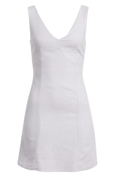 Open Edit Tie Back Linen Minidress In Multi